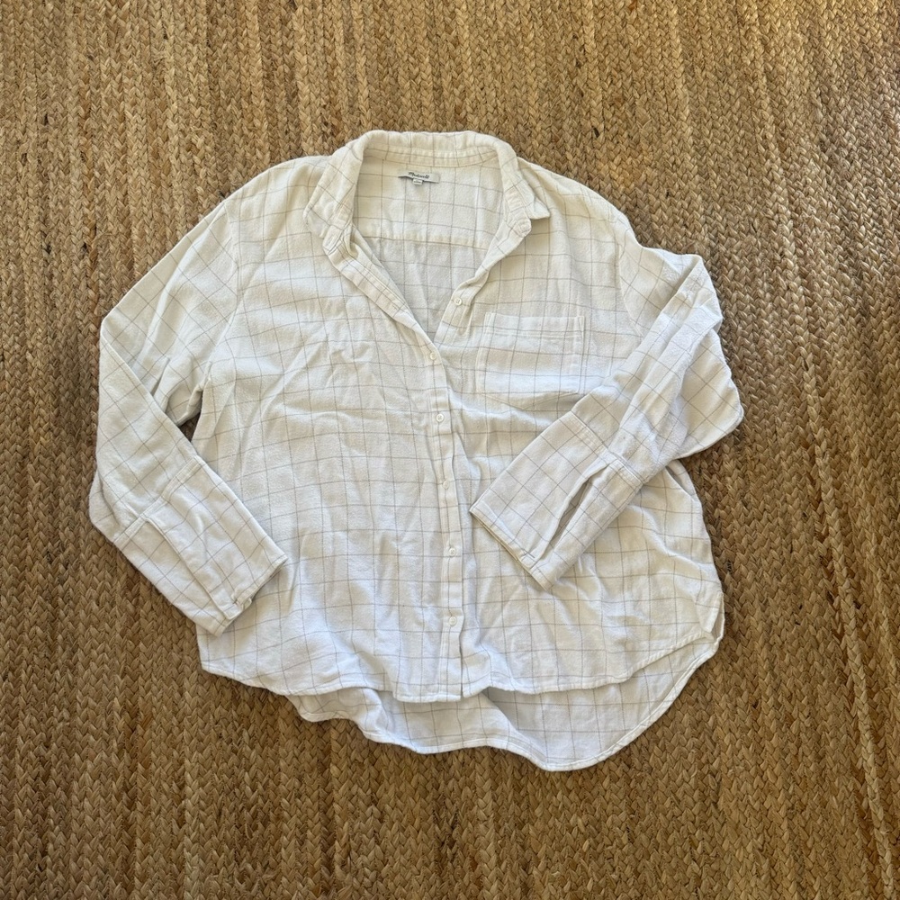 Madewell - Windowpane Oversized Boyfriend Flannel